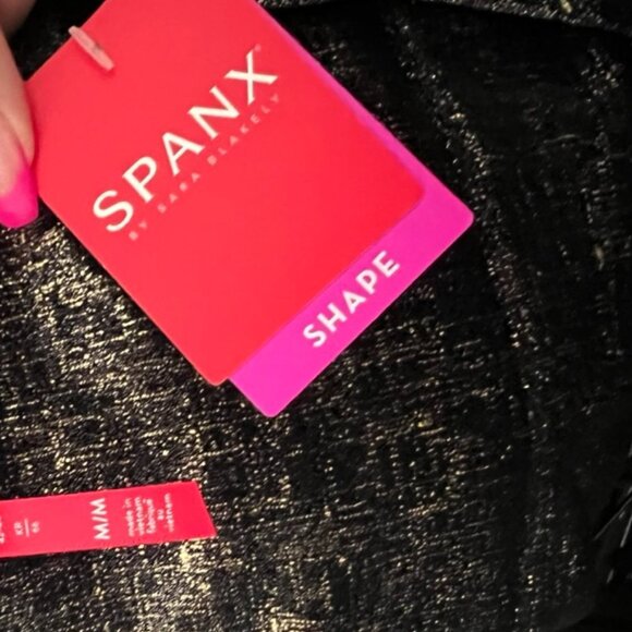 Spanx Velvet Shine Legging Black & Good Metallic Soft Medium Shaping - Picture 3 of 7